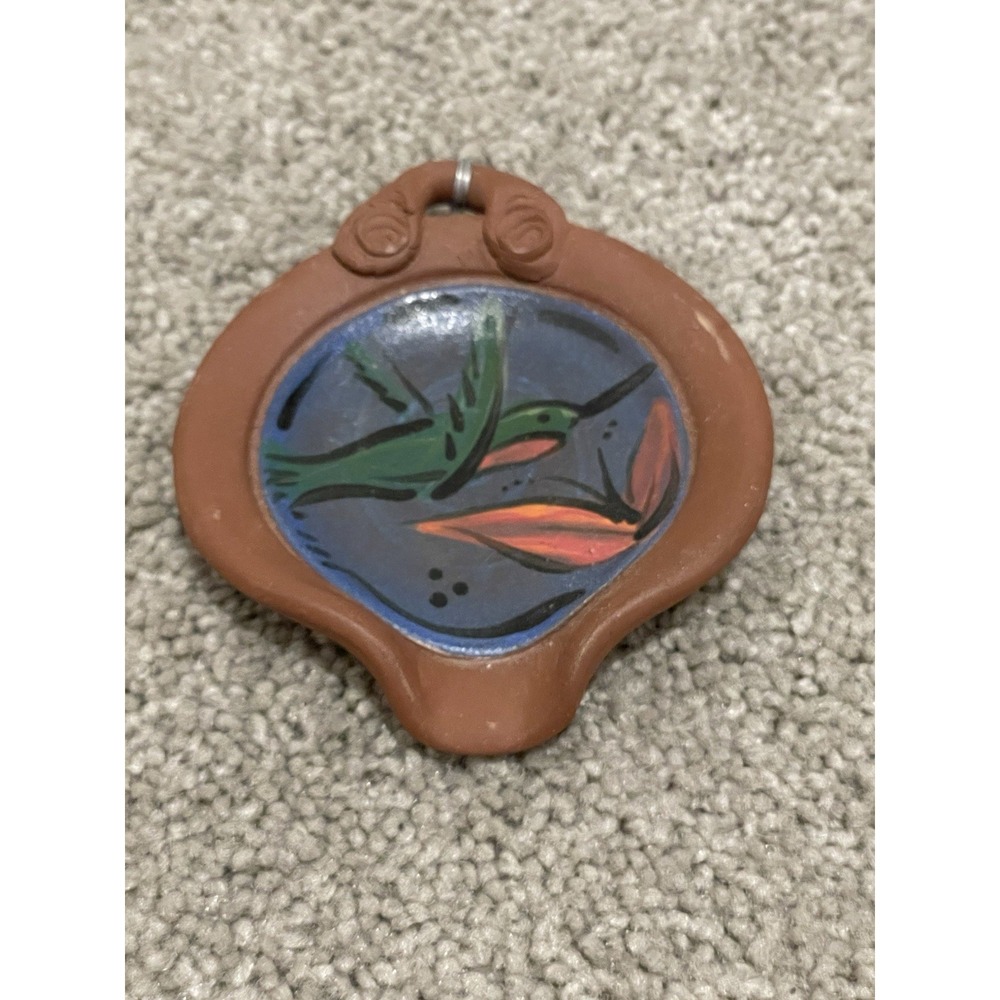 Clay Hanging Hummingbird Wall Dish Decor